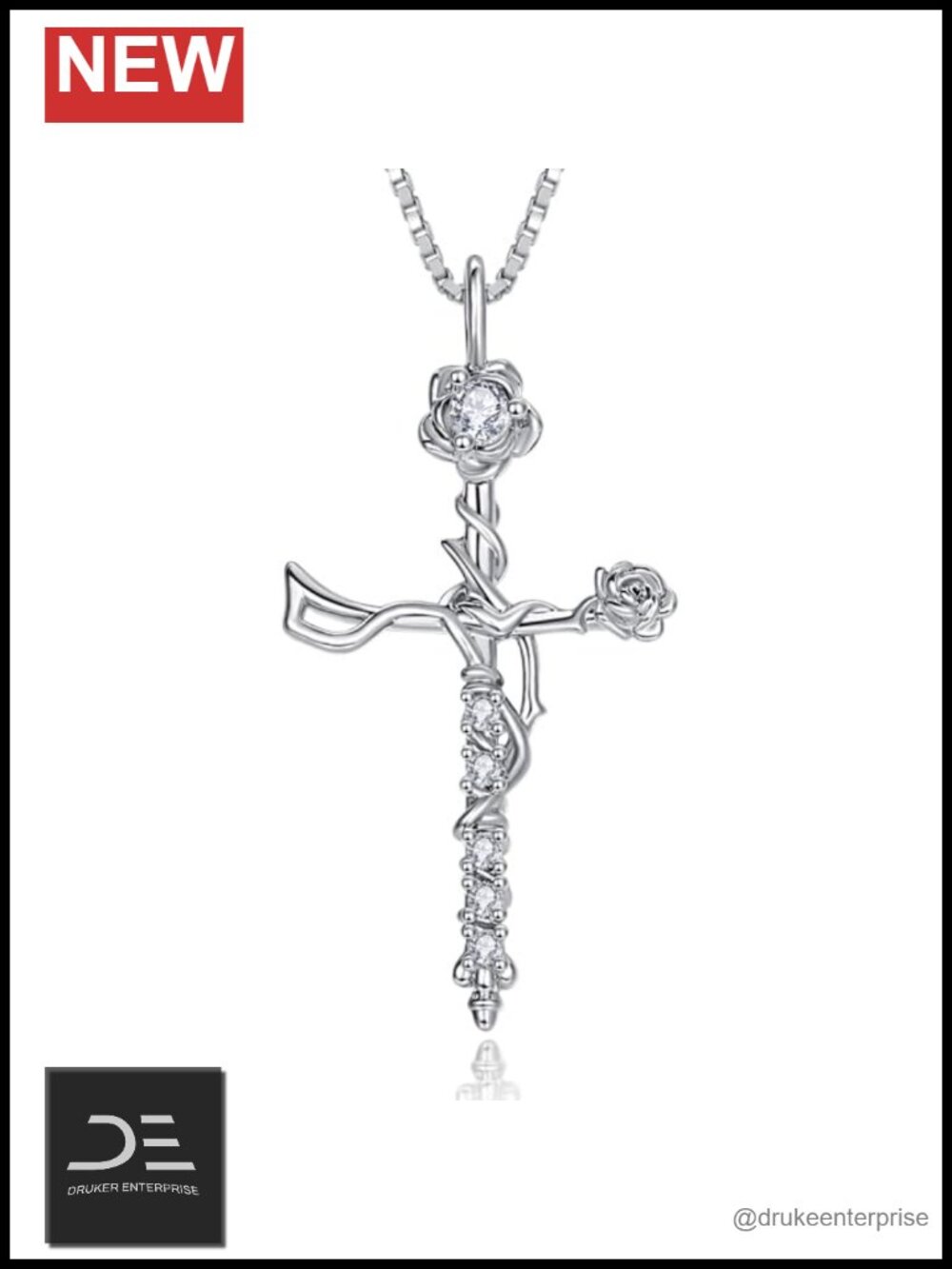 14K Gold Cross Pendant Necklace for Women Christian Jewelry Cubic Zirconia